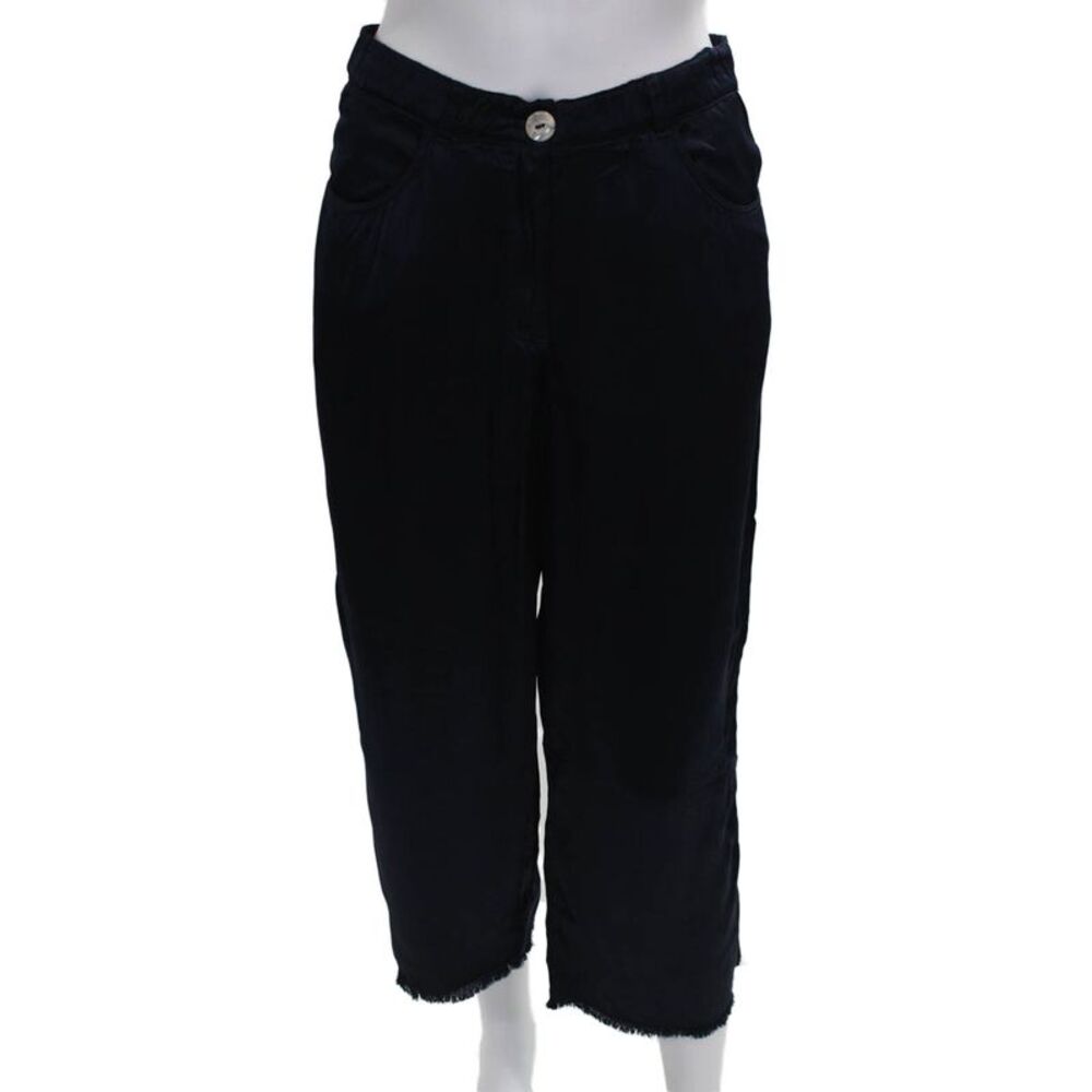 Jaga Womens Cropped Black Rayon Pants Button Closure Size 0